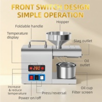 Presse à huile 820W en acier inoxydable avec contrôle de température pour l'extraction de l'huile d'arachide, de sésame et de graines de tournesol à domicile