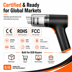 7 in 1 Mini <b>Portable</b> Cordless Handheld <b>Vacuum</b> Cleaner Air Duster Blower Inflator Deflator 4000Pa 50W Type C Rechargeable OEM ODM - Product Image 6