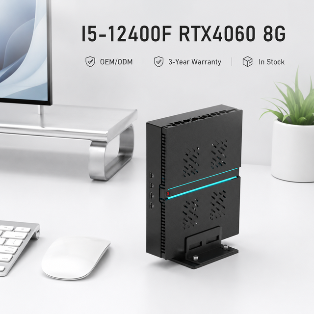 Intel Core I5-12400F Graphics Card Mini Pc RTX 4060 8GB Gaming Mini PC DDR5 Compact Mini PC for Gaming Mini Host with Dual 2 Lan