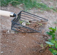 Ensemble de 3 outils de nettoyage en métal robustes avec manche en bois pour jardin et pelouse extérieurs