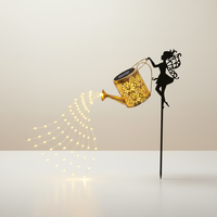 Lampe solaire d'extérieur moderne Angel pour cour, en fer forgé, avec crochet de berger, objet décoratif, fontaine murale, décoration intérieure