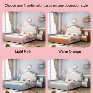 <span class=keywords><strong>Letto</strong></span> <span class=keywords><strong>singolo</strong></span> moderno curvo a onda imbottito per bambini <span class=keywords><strong>con</strong></span> contenitore a sollevamento a gas, in pelle PU, per bambine e bambini - Product Image 2