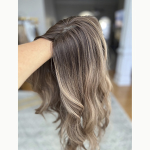Topper <span class=keywords><strong>per</strong></span> capelli umani con base in seta, capelli europei vergini con trama sul retro, asciugatura all'aria, lisci, veri capelli umani, 6x7 7x8 <span class=keywords><strong>per</strong></span> <span class=keywords><strong>donna</strong></span> - Product Image 1