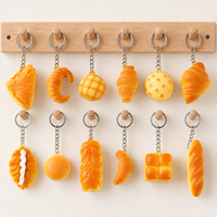 Porte-clés jouet anti-stress en PU, simulation réaliste de pain (croissant, pain ananas, baguette), à remontée lente, à presser, pour sac, cadeaux