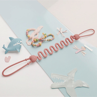 Chaîne de sucette en silicone pour bébé, dessin animé personnalisé, sangle de jouet de dentition anti-chute portable et porte-sucette