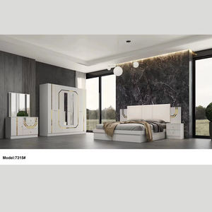 Economic Bedroom Set Furniture Bedroom Wardrobe Dresser <strong>Mirror</strong> Queen Bed Bedside Table Modern Furniture Set - Product Image 1
