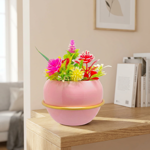 Pink Metal <b>Wall</b> Hanging <b>Planter</b> Stand with Decorative Flower Pot Modern Indoor <b>Outdoor</b> Plant Holder Stylish <b>Wall</b> Mounted Garden - Product Image 6