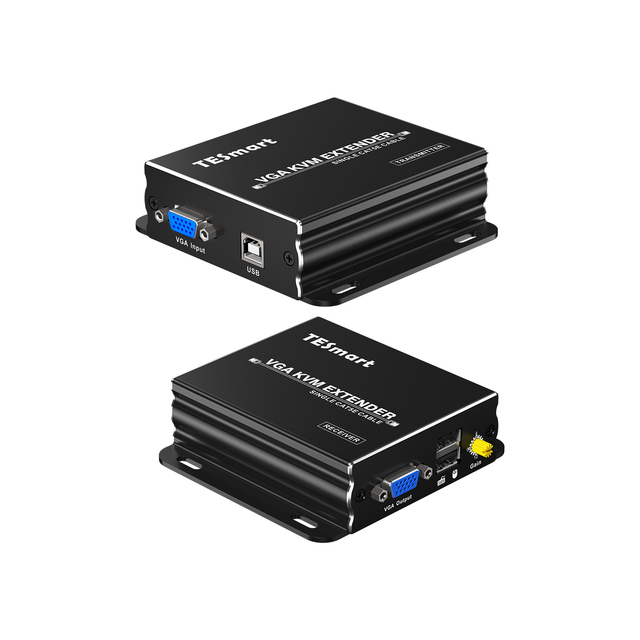 TESmart CAT5e VGA Extender TX RX 300m VGA Audio Video KVM Extender with Transmitter and Receiver for Security & Monitoring