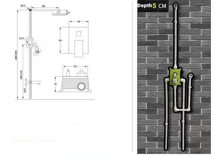 Nóng Bán Chất Lượng Cao Massage Mưa Mềm Vòi Hoa Sen Phòng Tắm Thiết Lập Vòi Hoa Sen Màu Đen Thiết Lập Cho Vòi Hoa Sen Màu Đen
