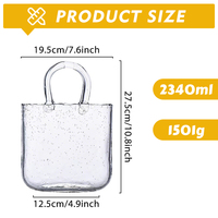 Sac à main créatif bouteilles de boisson en verre Boba lait thé verre de table vase en verre pot de jus 2340ml