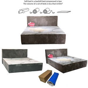 מיטת ספוג מודרנית רכה, ידידותית לסביבה, דחוסה, בגודל קינג סייז, ללא מסגרת, עם ריפוד בד, סט לחדר שינה - Product Image 5