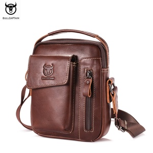 <span class=keywords><strong>Bolso</strong></span> <span class=keywords><strong>bandolera</strong></span> de cuero genuino para hombre de la marca BULLCAPTAIN con capa protectora pequeña y mediana, <span class=keywords><strong>bolso</strong></span> cruzado de piel de vaca. - Product Image 1