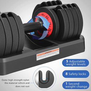 Ensemble d'haltères réglables de 20 kg, système de verrouillage à rotation rapide de 44 lb pour la musculation à domicile - Product Image 4