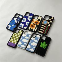 Coque de téléphone en chenille écologique avec broderie 3D et fil coloré, patch personnalisé découpé au laser, sans plastique, modèle 2026
