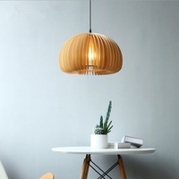 Lustre de plafond scandinave moderne rustique avec cadre en bois, éclairage LED blanc chaud moyen, pour salle à manger, maison, hôtel, restaurant