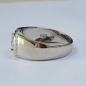 Anillo de Compromiso Masculino de Alta Calidad con Piedras Preciosas Rusas, Plata de Ley 925, Diamante Sintético Cultivado en Laboratorio, Elegante - Product Image 5