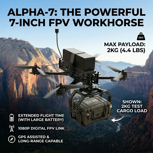 YUWUZHI 7-inch FPV AI Visual Locking Heavy Payload Racing FPV Drone