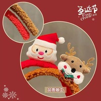 Bandeau en peluche de renne de Noël mignon pour bandeau unisexe pour enfants accessoire de cheveux du nouvel an et chapeaux de vacances en épingle à cheveux