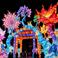 Lanterne futuriste faite à la main 2025, lanternes géantes en soie d'intérieur/extérieur, personnalisées, décoratives pour le Nouvel An chinois, parc d'attractions