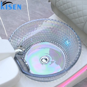 KISEN Good Quality Electric Massage Relax Pedicure Chairs Nail Salon Furniture Foot Spa Manicure Pedicure Chair With Basin LED - Product Image 4