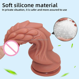 SacKnove بالجملة كوب شفط سميك 22 <span class=keywords><strong>Xxl</strong></span> مسنن مطاط ناعم قابل للإدخال لمس حقيقي شرجي لعبة جنس تنين حصان وحش قضيب دسار - Product Image 5