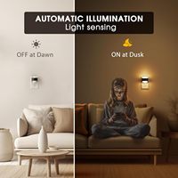 Veilleuse LED ZHILAI à brancher, avec capteur crépusculaire, 3 températures de couleur, intensité variable, design trompette transparente pour chambre à coucher