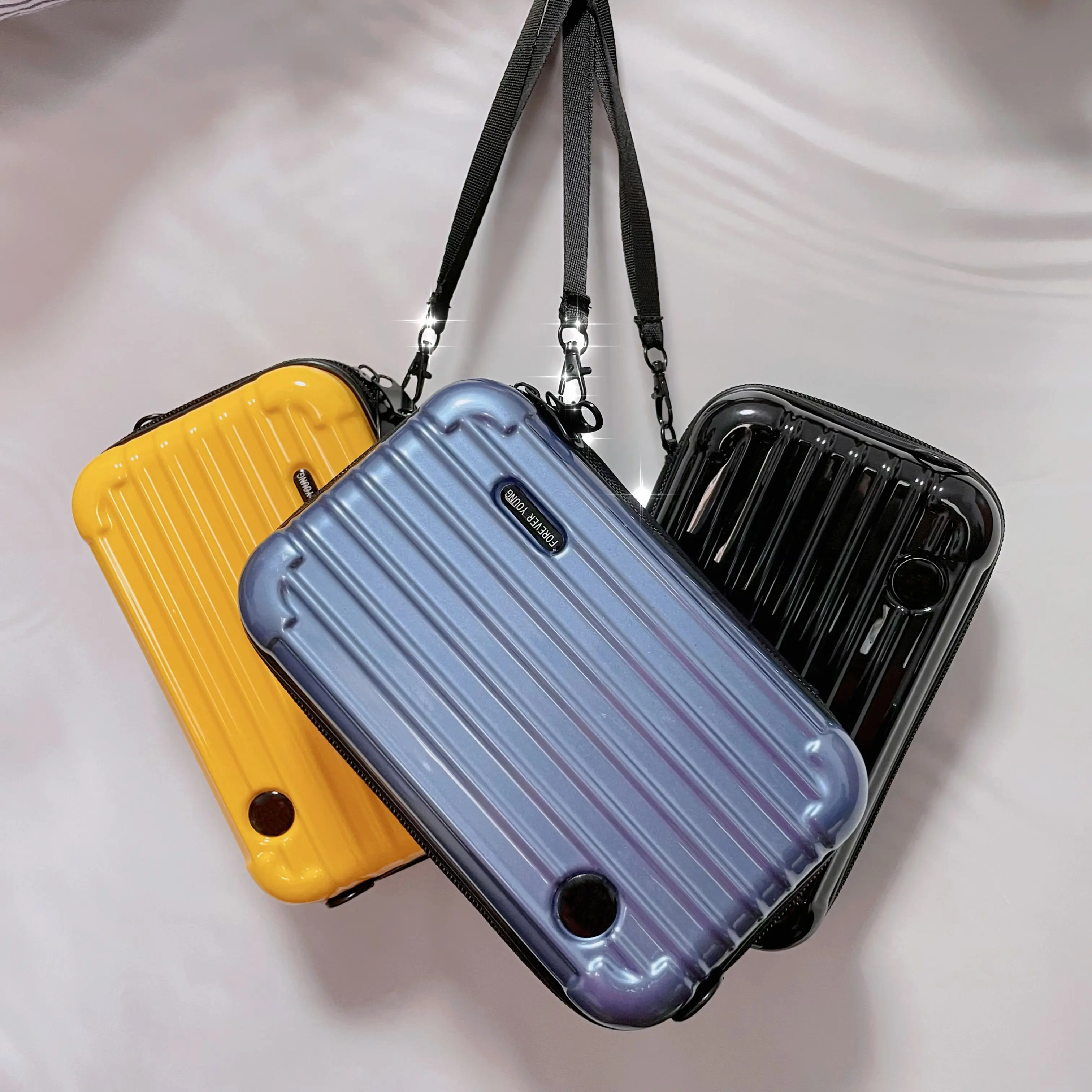 Mini Suitcase Shape Crossbody Mobile Phone Bag Small Pvc One Shoulder Cross-Body Cosmetics Bags