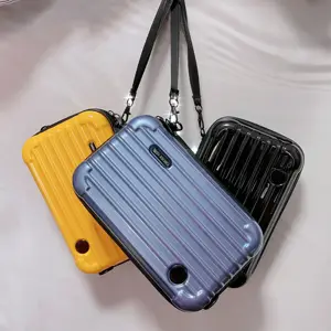 Mini Koffer Vorm Crossbody Mobiele Telefoon Zak Kleine Pvc Een Schouder Cross-Body Cosmetica Tassen