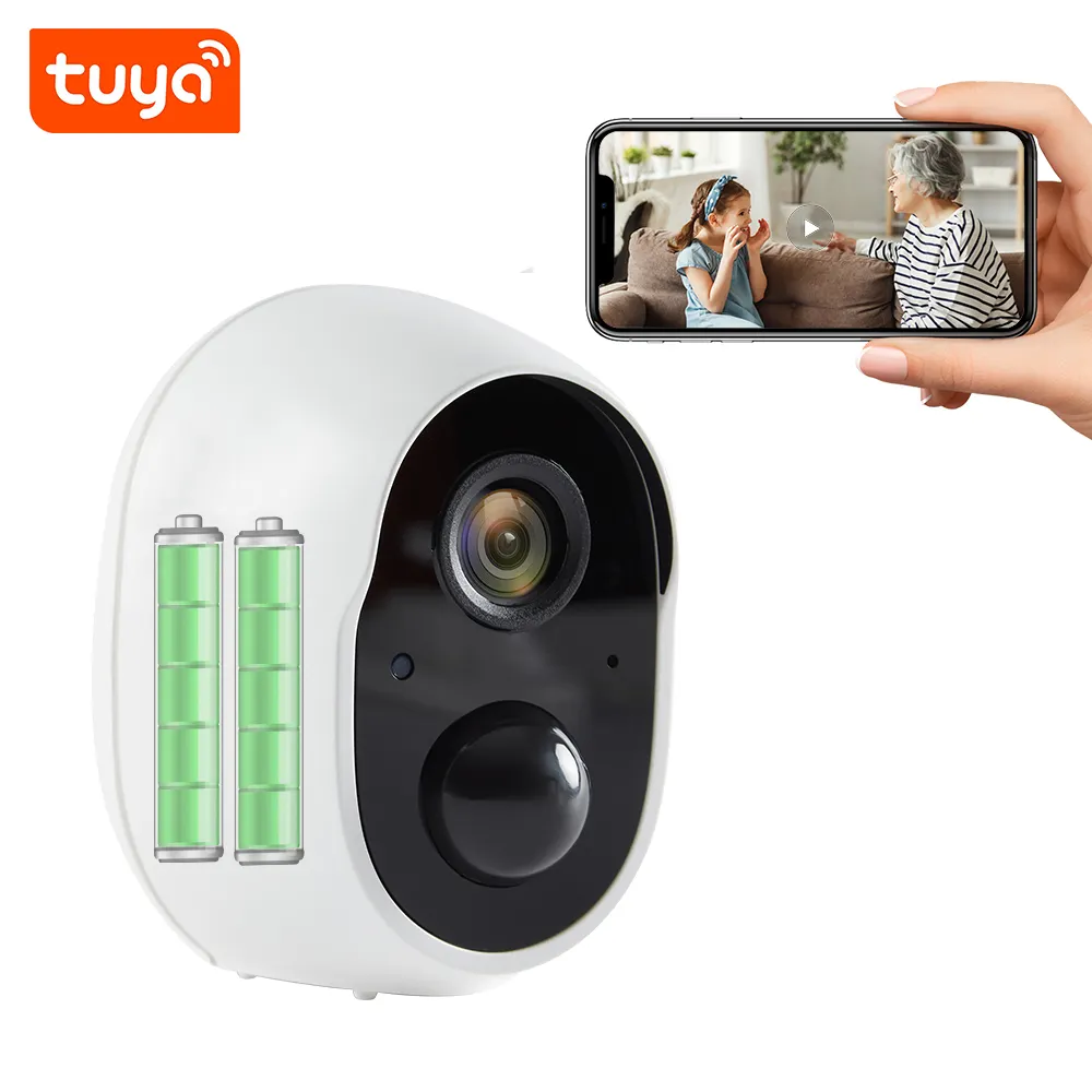 Оптовая продажа, камера безопасности Tuya 2MP HD 1080p Wi-Fi, облачное хранилище пик, беспроводная батарея, ip Wi-Fi камера безопасности