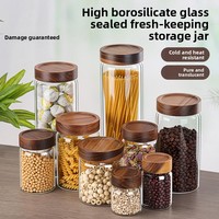 Pot de rangement pour grains de café de style minimaliste moderne, en verre de qualité alimentaire avec couvercle en bois, récipient hermétique pour café en poudre, thé, Chine