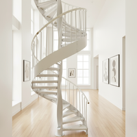 Escalier en colimaçon métallique moderne en acier au carbone, personnalisable, pour villa, grenier, extérieur et intérieur, gain de place, installation facile, prix usine