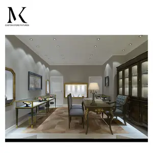 Lishi Vitrine de luxo para joalheria e balcão de joalheria, design de interiores com luzes, armário de joias de alta qualidade