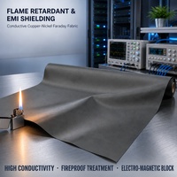 Tissu conducteur en cuivre et nickel, protection EMI EMF RFID, ignifuge de classe V0, tissu anti-interférences
