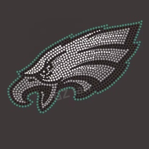 Tem nhãn đá pha lê Philadelphia, họa tiết đại bàng bóng đá, dán nóng, là dán ủi lên vải - Product Image 1