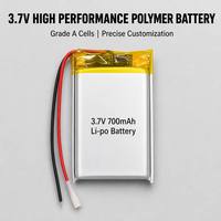Baterai Li-Po Polimer Tahan Lama 3.7V 700mAh Slim-Cell Anti-Bengkak untuk Mesin POS Sistem Alarm Tag Elektronik Daya Tahan Lama