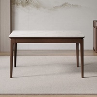 129706 Quanu Table à manger en bois rectangulaire moderne en bois massif Nouveau style Table à manger chinoise avec 6 chaises Design
