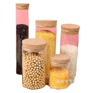 Glass Storage Jar 65x100mm Flat Bottom With Cork Stopper Thick Wall Seal For Candy Storage - Product Image 5