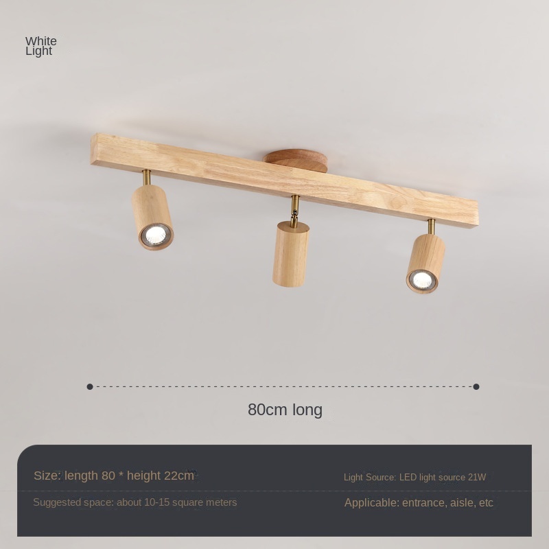 Type A Couleur Bois 3 Têtes [80cm] Lumière Blanche