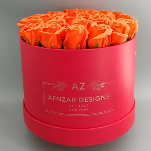 Высокое качество под заказ мраморные цветные круглые бумажные розы цветочная упаковка подарочная коробка