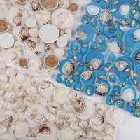 Cung Cấp Tường Phòng Tắm Shell Glass Mosaic Crackle Gốm Crystal Resin Conch Penny Vòng Bubble Glass Tile Đối Với Hồ Bơi Mosaic