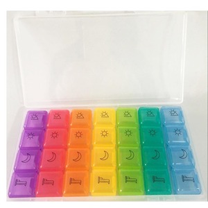 Cadeau promotionnel 4 fois par jour Boîte distributeur de pilules hebdomadaire Médicaments vitaminés <span class=keywords><strong>Pilulier</strong></span> 7 jours - Product Image 4