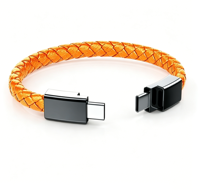 Kabel Data Model Gelang Konektor Type-C/Micro USB Kulit Anyaman Paduan Seng Gelang Tangan-Pasokan Langsung dari Produsen