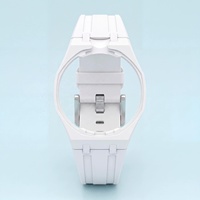 Reloj de Alta Calidad para Jóvenes, Diseño Real, Color Blanco, Caja de Biocerámica Azul, Esfera Multicolor Azul Oscuro, Estilo Casual