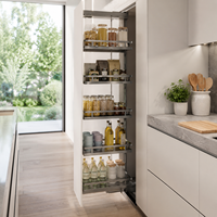 Gabinete de Almacenamiento de Cocina Independiente TKK con Cierre Suave Personalizado, Unidad Alta de 2-6 Niveles con Cesta Extraíble para Despensa, Ideal para Hoteles y Hogares