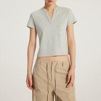 T-shirt à manches courtes pour femmes, col en V, épaule régulière, basique, confortable, Tencel, coton modal, sport, fitness