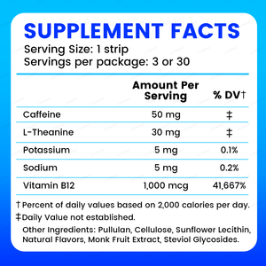 LIFEWORTH Strisce Orali Energetiche Istantanee Senza Zucchero con Vitamina <span class=keywords><strong>B12</strong></span> e Caffeina - Product Image 3