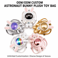 Sac à dos en peluche personnalisé Lapin Astronaute, Sac à dos en peluche pour animaux en peluche, Sac à dos doux personnalisé, Cadeau tendance pour enfant et adulte, OEM