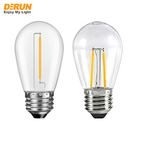 Bombilla LED de Filamento Vintage S14 de Bajo Consumo, 1W/2W, Base E26/E27, 2700k, para Uso Festivo