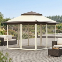 Tente Pop-Up avec Moustiquaire 3x3m, Structure en Acier Galvanisé, Installation Instantanée, Tissu Oxford, Gazebo Extérieur pour Jardin, Patio, Barbecue