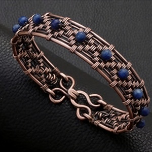 Junhong Jewelry CB001W 99.99% Pure Copper Classic Three Color Plated <b>Crystal</b> Rhinestone Geometric Design Cuff <b>Bracelets</b> Gift Box - Product Image 2